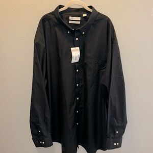 Gold Label Black Wrinkle Free Button Down Shirt Christmas Gift Men’s Size 4X NWT